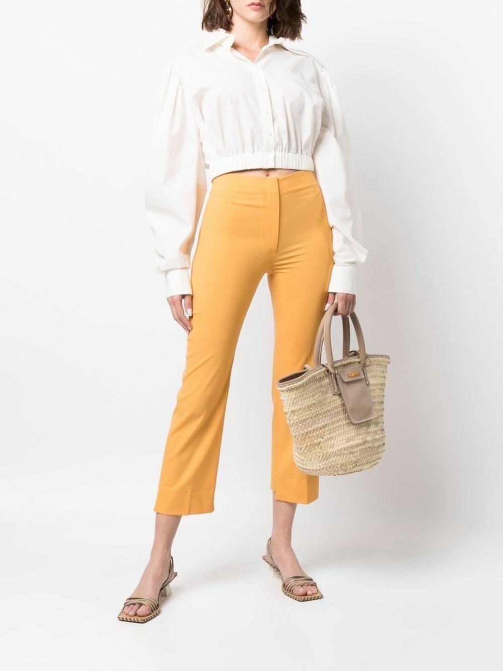 Jacquemus Ochre High-Rise Tailored Trousers